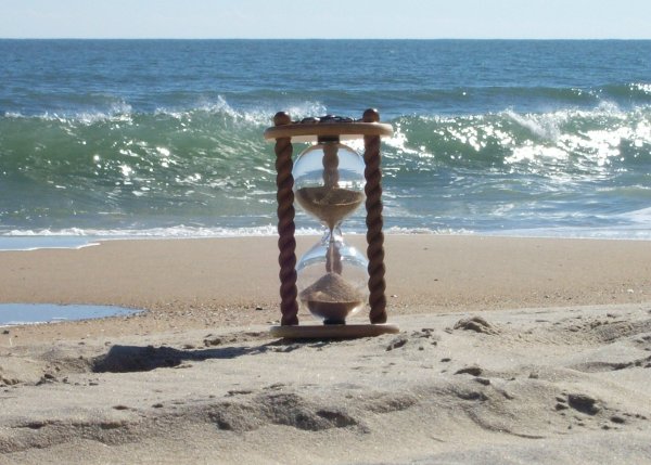 Hourglass on the beach