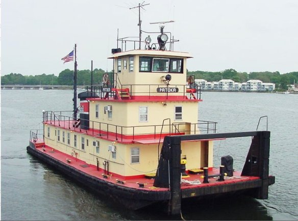 The TOWboat is a special boat that's designed to push barges or car floats. 