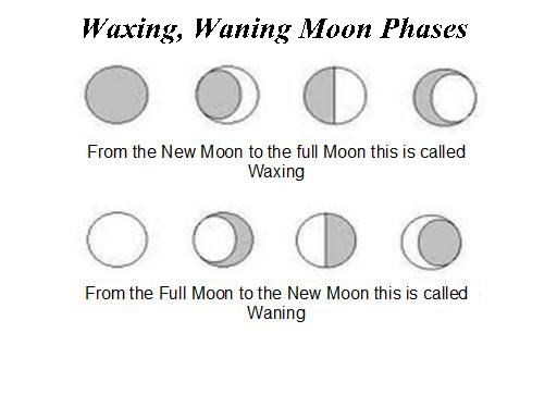Waxing and waning moon phase